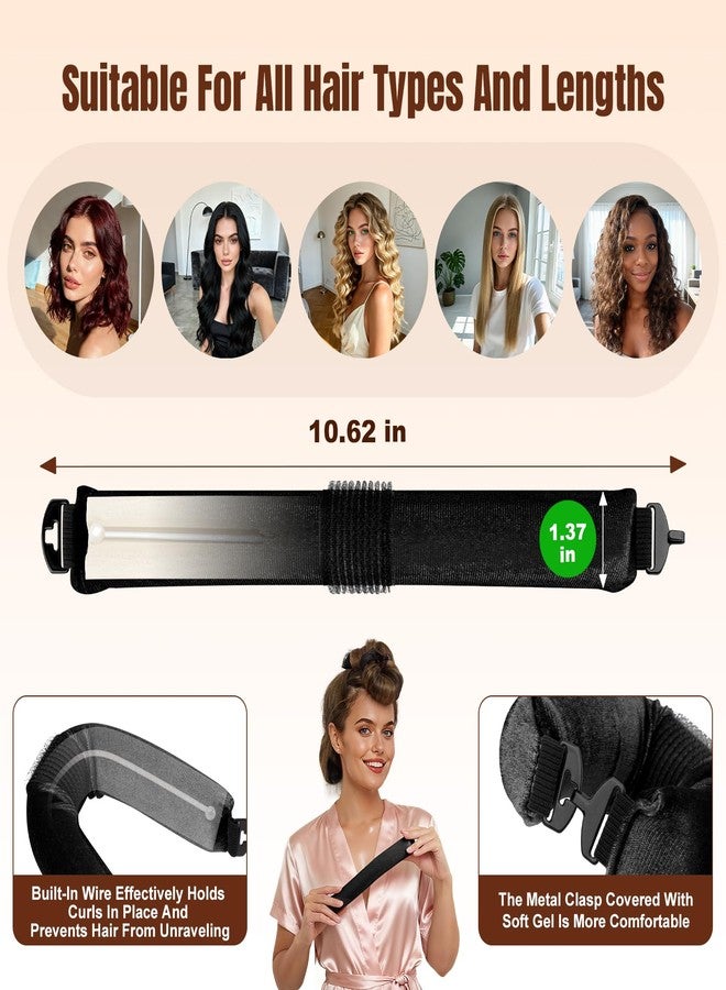 BLAAROOM Overnight Heatless Hair Curler Satin Jumbo Flexi Overnight Curls Blowout Rods 3pcs No-Heat Styling Tools Curling Rod To Sleep In for All Hair Types - Black - Image 4